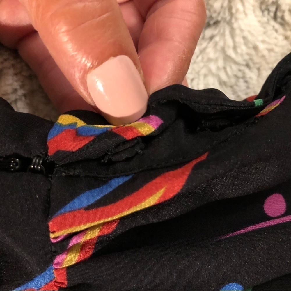 : : PRADA Silk Off Shoulder Multicolor Fun Print Dress : :​ - Picture 15 of 16